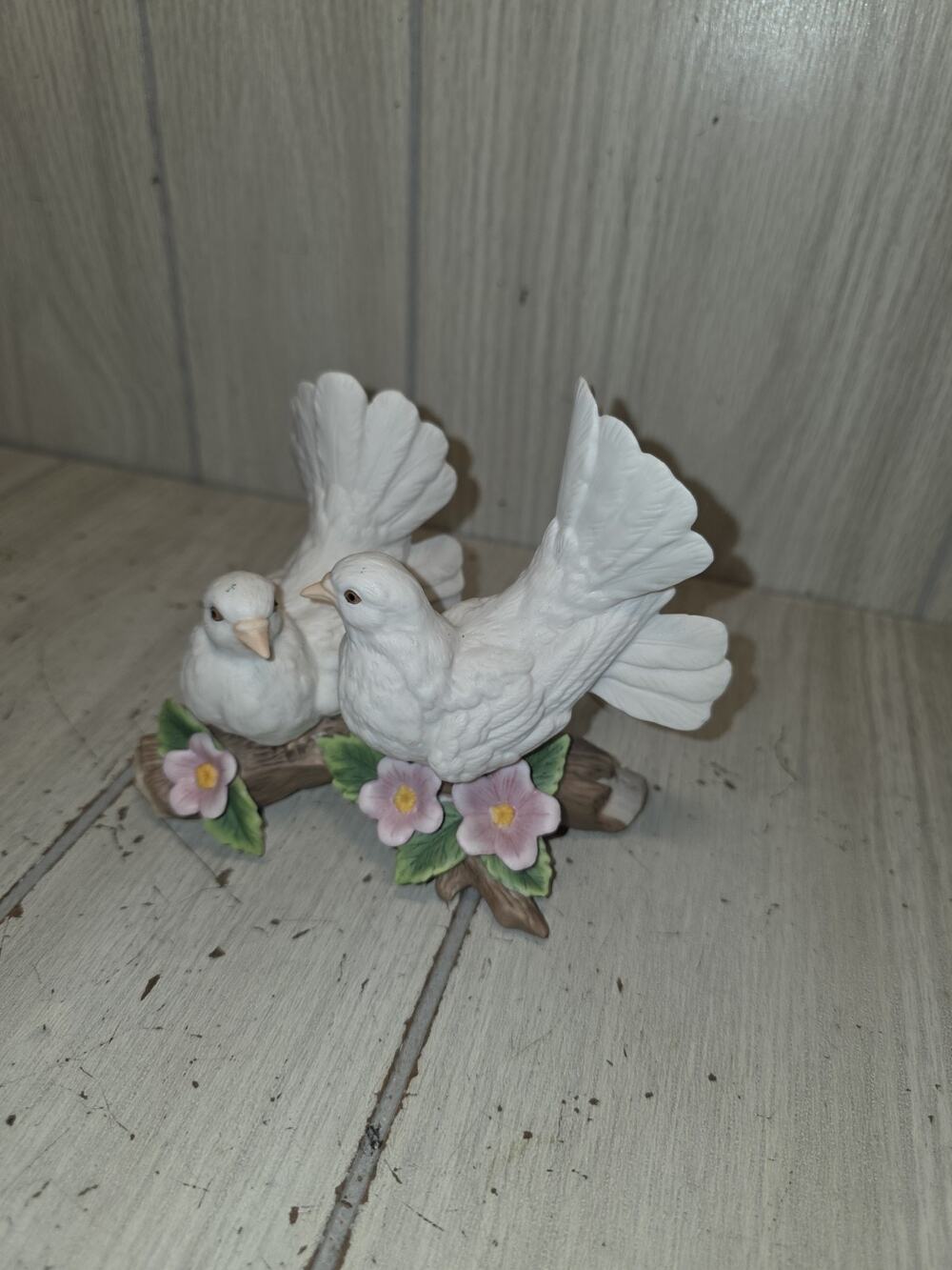 Vintage HOMCO Home Interiors Ceramic Courtship Love Doves Figurine Cottagecore